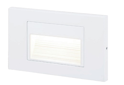 5W LED Step Light Selectable 3CCT (30K/40K/50K) Horizontal Face Plate Step Baffle LED Step Light White Finish