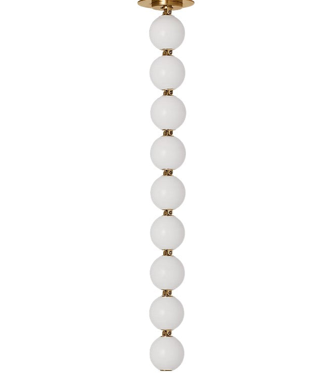 Visual Comfort Architectural SLPD22630NBR-277 Modern 24" Perle Milk Glass LED Remote Mount Driver Chandelier Ceiling Light - 277V - CCT: 3000K - Finish: Natural Brass