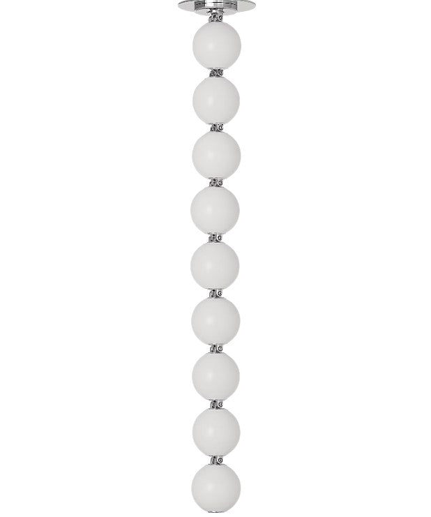 Visual Comfort Architectural SLPD22630NR Modern 24" Perle Milk Glass LED Remote Mount Driver Chandelier Ceiling Light - 120V - CCT: 3000K - Finish: Polished Nickel