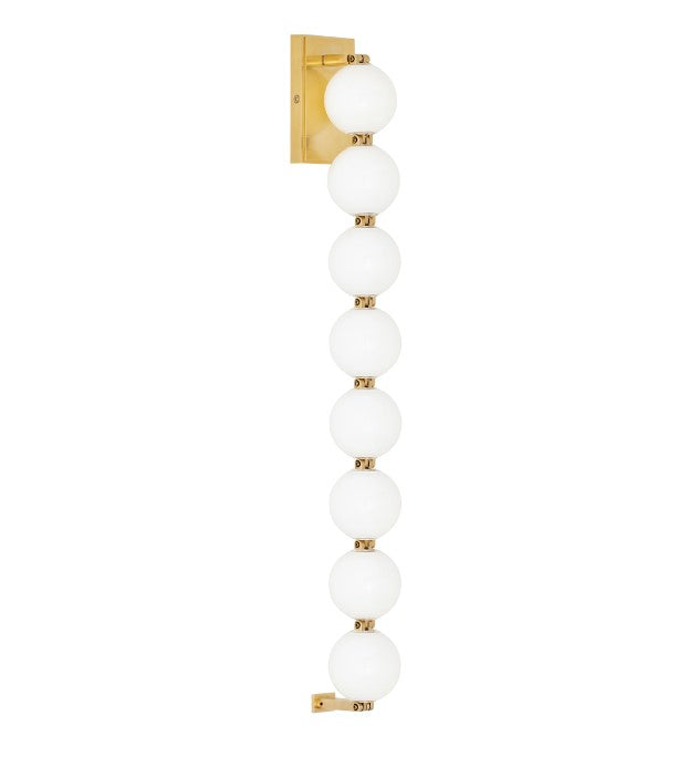 Visual Comfort Architectural SLWS22830NB Modern 28" Perle Milk Glass LED Wall Sconce Light - 120V - CCT: 3000K - Finish: Natural Brass