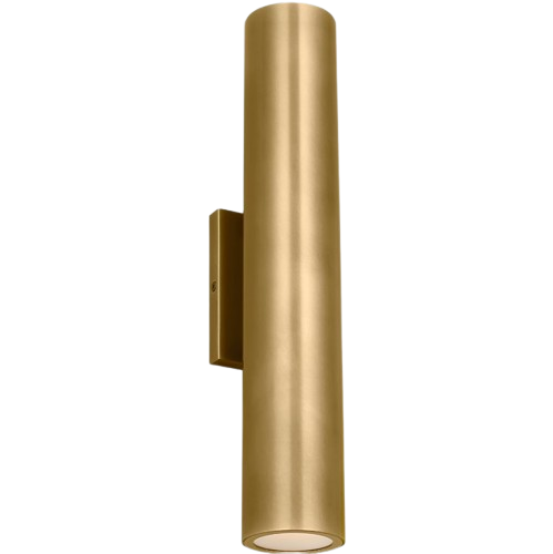 Visual Comfort Architectural SLOWS29027NB Modern 17" Pressa LED Outdoor Wall Sconce Light - 120V-277V - CCT: 2700K - Finish: Natural Brass