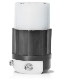 Leviton 2663 Locking Connector, 30A, 125/250V Industrial Grade, Black/White