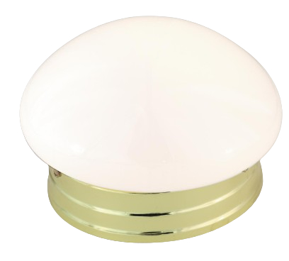 Nuvo SF77-059 1 Light - 8" - LED Flush Mount Light - Small White Mushroom - Polished Brass Finish