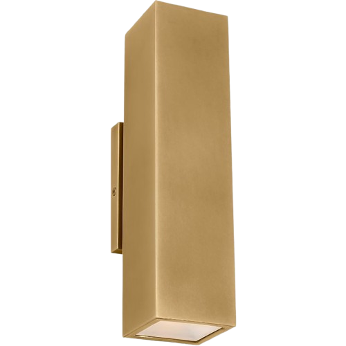 Visual Comfort Architectural SLOWS29327NB Modern 12" Pressa Medium LED Outdoor Square Wall Sconce Light - 120V-277V - CCT: 2700K - Finish: Natural Brass