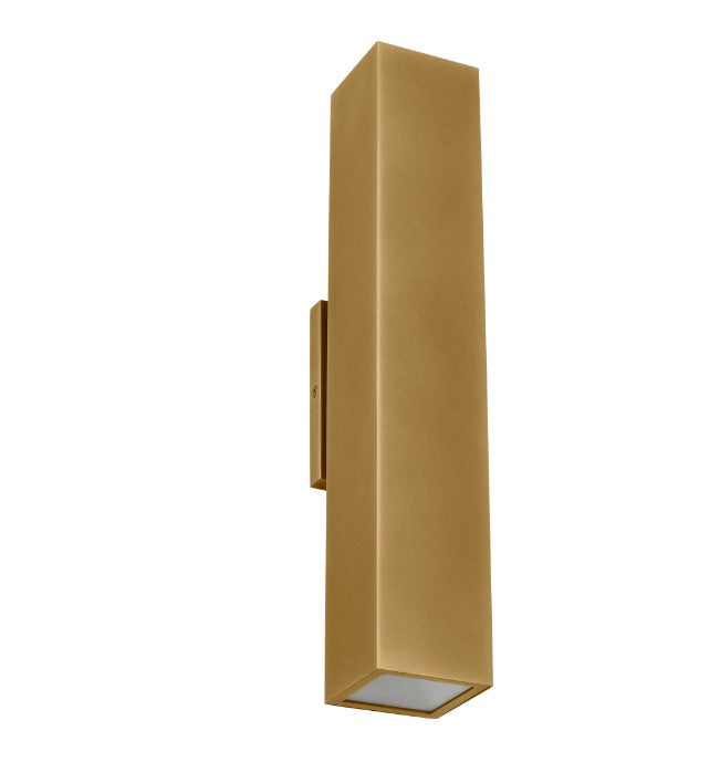 Visual Comfort Architectural SLOWS29427NB Modern 17" Pressa Large LED Outdoor Square Wall Sconce Light - 120V-277V - CCT: 2700K - Finish: Natural Brass