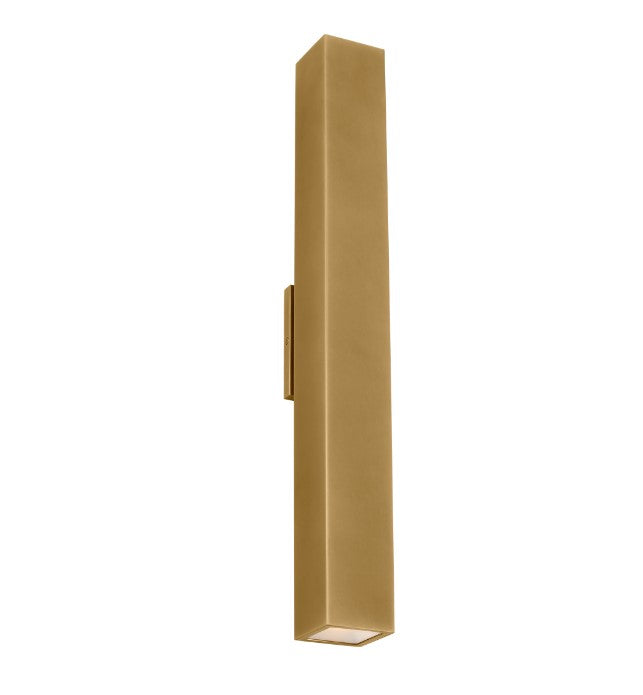 Visual Comfort Architectural SLOWS29527NB Modern 26" Pressa X-Large LED Outdoor Square Wall Sconce Light - 120V-277V - CCT: 2700K - Finish: Natural Brass