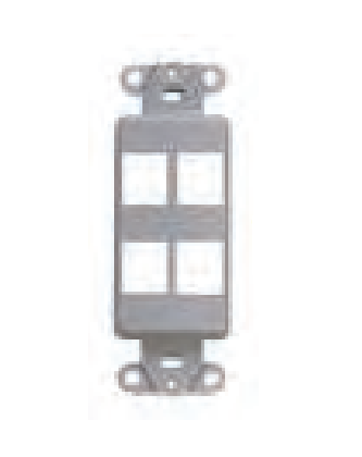 Task Lighting TRO-4PORT-B Decora insert for 4 snap-in connectors for voice, data, & video Black Finish