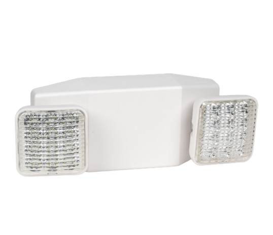 Self Diagnostic Mini Dual Square LED Emergency Heads White Finish