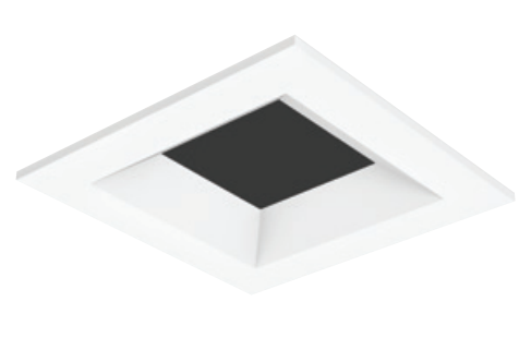 Visual Comfort Architectural EN3SF1B-HB Entra 3" Square Trim – Shower(Sandblasted Lens)– Bevel Style – Flanged - 0.75"- 1" Ceiling Thickness - Black Finish