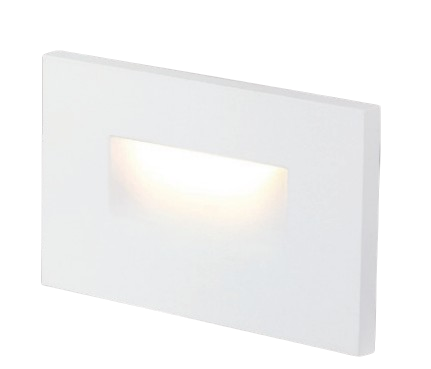 3W LED Step Light Selectable 3CCT (30K/40K/50K) Horizontal Face Plate Smooth White Finish
