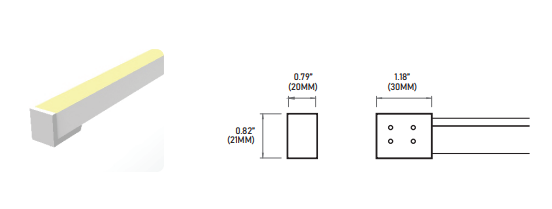 Core Lighting LNT65-EC 3.4W Flexible LED Neon Series - IP67/IP68 - End Cap