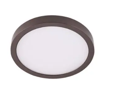Cyber Tech Lighting C147RD-DISK/BZ 8-in LED Round Ceiling Light, Dimmable, Wattage 14W, Lumens 720 lm, Voltage 120V, Color Temperature 3000K, Bronze