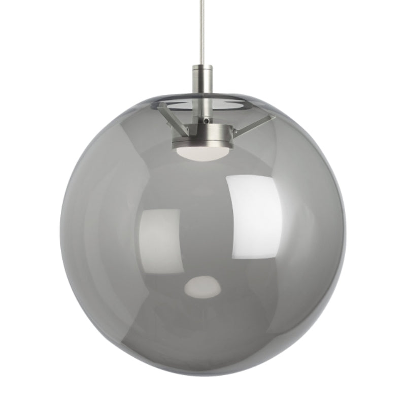 Visual Comfort Architectural 700TDPLNPKS-LEDWD Modern 14" Palona 1-lt Led Pendant Ceiling Light - 120V - CCT:2200K-3000K - Color: Smoke - Finish: Satin Nickel