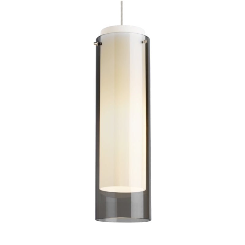 Visual Comfort Architectural 700TDECGPKS-LED927 Modern 5" Echo Grande LED Line Voltage Pendant - 120V - CCT: 2700K - Shade Color: Smoke- Finish: Satin Nickel