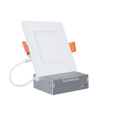 4" LED Square Canless Recessed Downlight with 5 CCT Selectable Switch White Finish