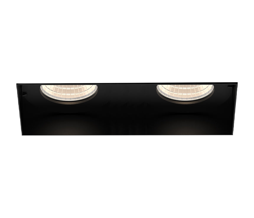 Eurofase TGO2TL01RFRF1530WCL 30W Square Tango LED Recessed Fixed Without Trim - 2 Lights - 3000K - 120V/2777 - (W) Wide 38° - (CL) Clear - Black