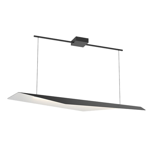 Kuzco Lighting LP70548-BK/WH-UNV-010 Taro 48-in Linear Pendant Ceiling Light - CCT: 3000K - Finish: Black/White