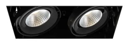 Eurofase Lighting TE222LED-35-4-01 12-in 52W Recessed Downlight, 2-Light, Wide, 120V, 5000 lm, 3500K, Black Finish