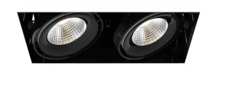 Eurofase Lighting TE222LED-40-2-01 12-in 52W Recessed Downlight, 2-Light, Flood, 120V, 5000 lm, 4000K, Black Finish