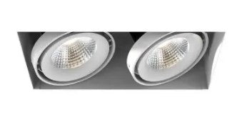 Eurofase Lighting TE222LED-40-2-02 12-in 52W Recessed Downlight, 2-Light, Flood, 120V, 5000 lm, 4000K, White Finish