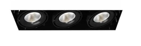 Eurofase Lighting TE223LED-30-2-01 18-in 78W Recessed Downlight, 3-Light, Flood, 120V, 5000 lm, 3000K, Black Finish