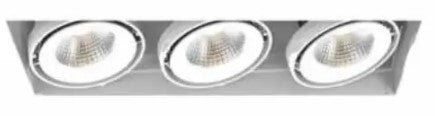 Eurofase Lighting TE223LED-30-4-02 18-in 78W Recessed Downlight, 3-Light, Wide, 120V, 5000 lm, 3000K, White Finish