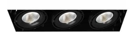 Eurofase Lighting TE223LED-35-4-01 18-in 78W Recessed Downlight, 3-Light, Wide, 120V, 5000 lm, 3500K, Black Finish