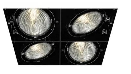 Eurofase Lighting TE224B-01 300W Recessed Light w/o Trim, Square, 4-Light, PAR30, 120V, Black/Black Finish