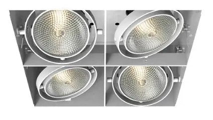 Eurofase Lighting TE224B-02 300W Recessed Light w/o Trim, Square, 4-Light, PAR30, 120V, White/Black Finish