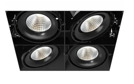 Eurofase Lighting TE224BLED-30-2-01 12-in 104W Recessed Downlight, Quad, Flood, 120V, 1000 lm, 3000K, Black Finish
