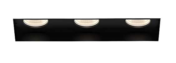 Eurofase Lighting TGO3T01RFRFF1535WCL Tango 3-Light Recessed Fixed Trim, Wattage 15W, Color Temperature 3500K, Beam Angle Wide 38°, Clear Diffuser, Black Finish