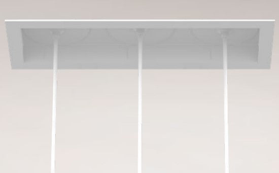 Eurofase Lighting TGO3TL02SUSUU1530 45W Tango LED w/o Trim, Pendant, 3-Light, 120V-277V, 3000K, White Finish