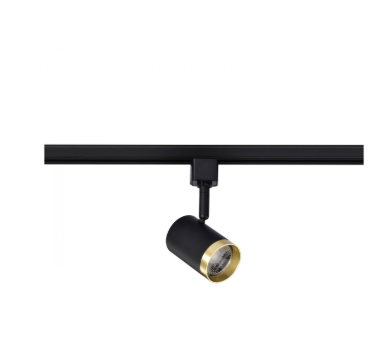 Nuvo TH647 12 Watt LED Small Cylindrical Track Head 3000K Matte Black and Brushed Brass Finish