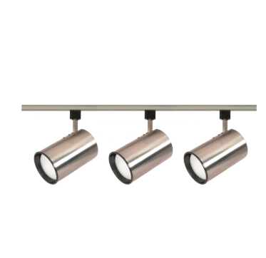 Nuvo TK341 3 Light - R30 - Straight Cylinder Track Kit Light - 4 foot Track - Brushed Nickel Finish