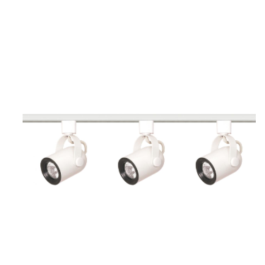 Nuvo TK348 3 Light - MR16 - Round Back Track Kit Light - 4 foot Track - Line Voltage - White Finish