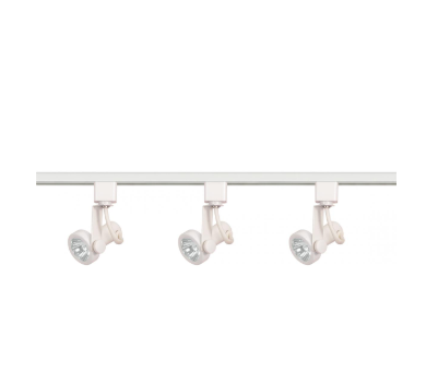 Nuvo TK355 3 Light - MR16 - Gimbal Ring Track Kit - 4 foot Track - Line Voltage - White Finish