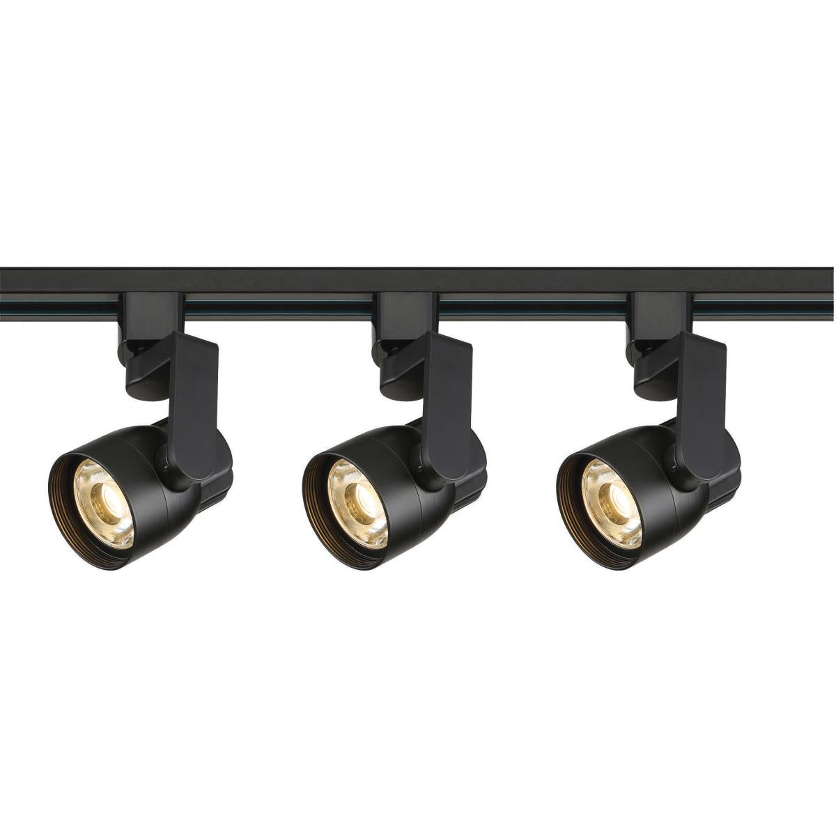 Nuvo TK424 Track Kit 12W LED Angle Arm Track Lighting - 4ft Black Finish, 3000K Warm White, 36° Beam, 120V Dimmable, cETLus Dry-Rated