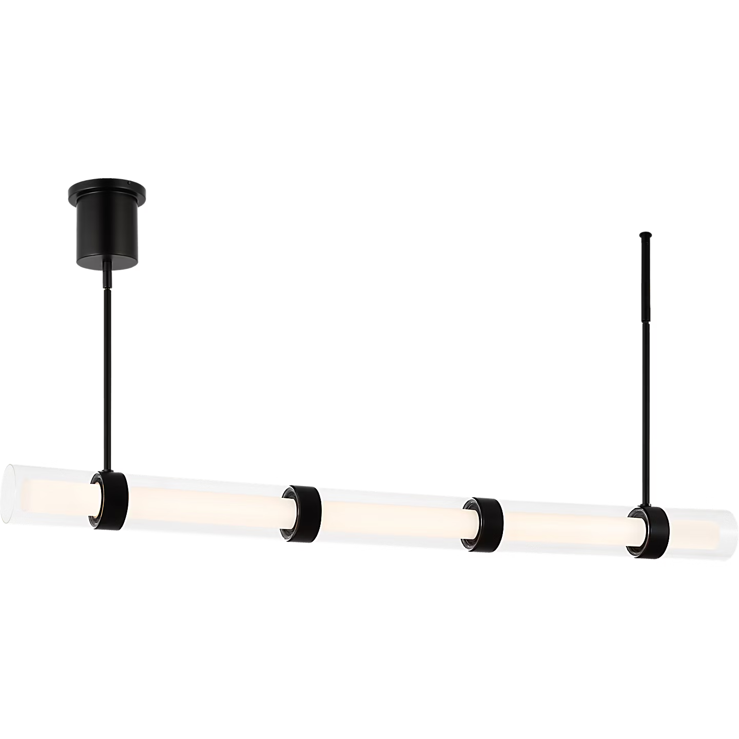 Visual Comfort Modern Collection 700LSWIT7B-LED930 Sean Lavin Wit LED 84.1" 121.3W 3000K LED Linear Suspension Black 7 Glass