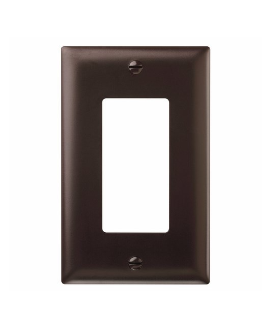 Wattstopper TP26 1-Gang Standard-Size GFCI Decorator Wallplate; Wall Mount, Nylon, Brown
