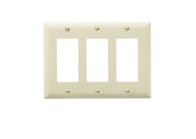 Wattstopper TP263RED Thermoplastic 3-Gang Decorator Wall Plate, Red Finish