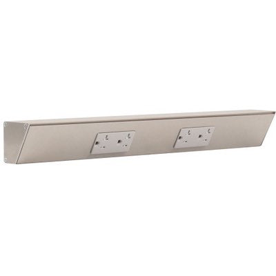 Task Lighting TR18-2GD-P-SN 18" Angled Power Strip - 2 Gray Duplex Receptacles - Satin Nickel Finish