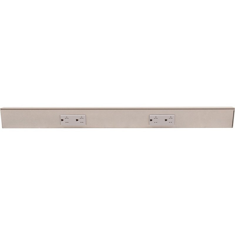 Task Lighting TR24-2GD-P-SN 24" Angled Power Strip, 2 Gray Duplex Receptacles, Satin Nickel Finish