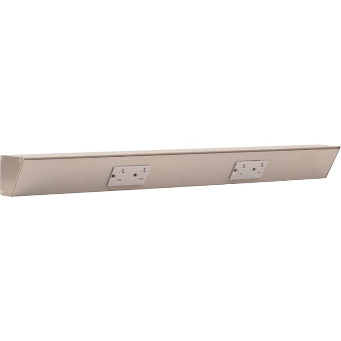 Task Lighting TR24-2GDSN-6PK 24" Angled Power Strip - 2 Gray Duplex Receptacles - Satin Nickel Finish