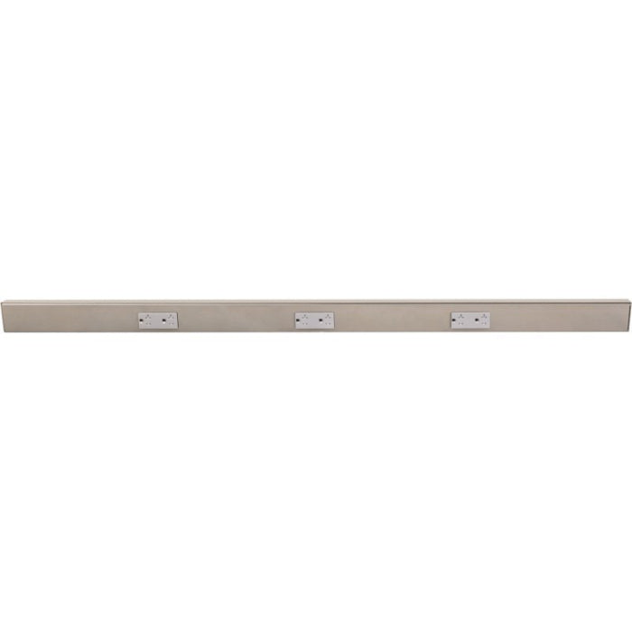 Task Lighting TR42-3GD-P-SN 42" Angled Power Strip - 3 Gray Duplex Receptacles - Satin Nickel