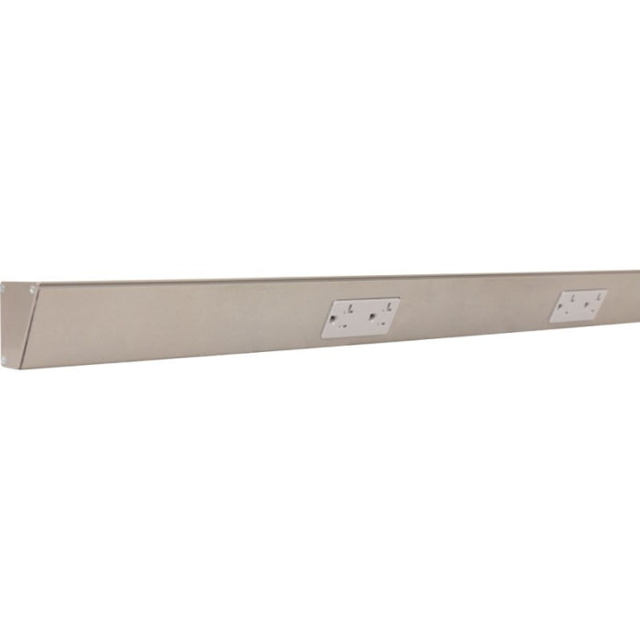 Task Lighting TR42-3GD-P-SN 42" Angled Power Strip - 3 Gray Duplex Receptacles - Satin Nickel