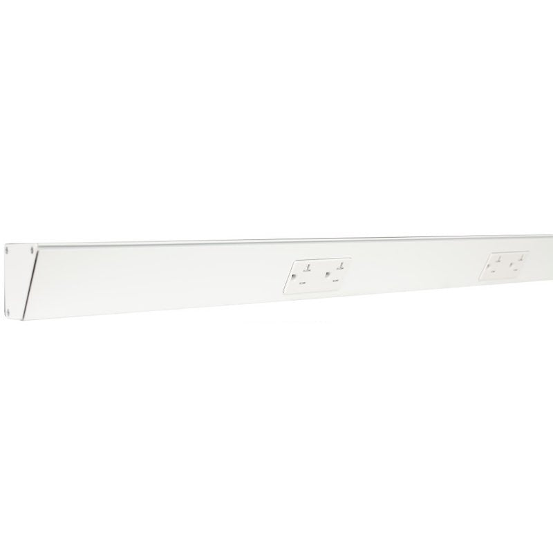 Task Lighting TR72-4WD-P-WT 72" Angled Power Strip - 4 White Duplex Receptacles - White Finish