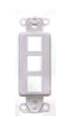 Task Lighting TRO-3PORT-G Decora insert for 3 snap-in connectors for voice, data, & video Grey Finish