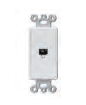 Task Lighting TRO-PJ-G Decora style 6 conductor telephone jack Grey Finish