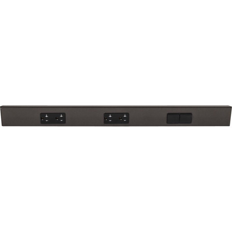 Task Lighting TRS24-3B-BZ-RS 24" Angled Power Strip - 2 Black Duplex Receptacles - 2 Black Right Side Switches - Bronze Finish