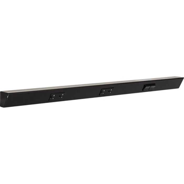 Task Lighting TRS30-3B-BK-RS 30" Angled Power Strip - 2 Black Duplex Receptacles - 2 Black Right Side Switches - Black Finish